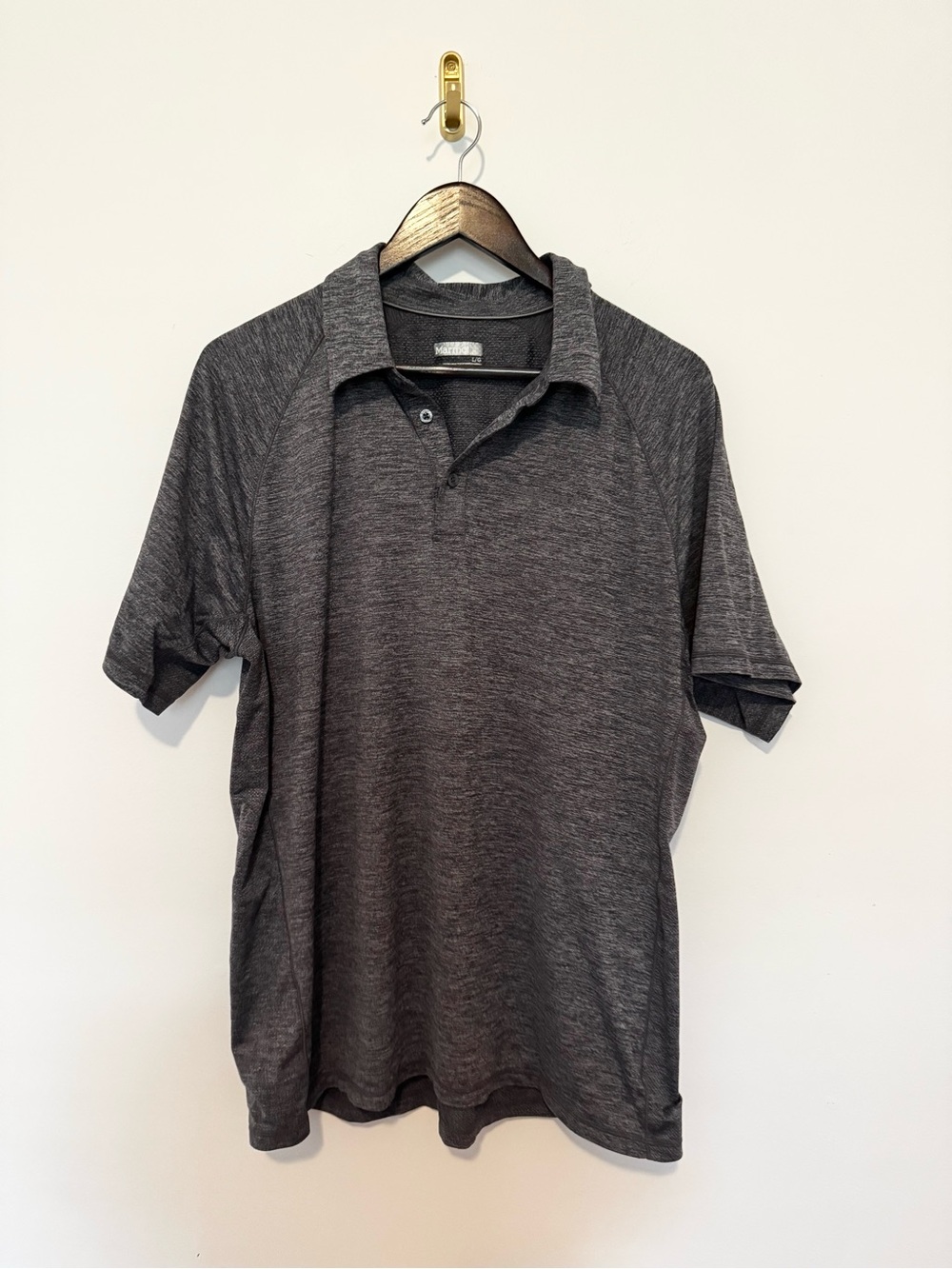 Marmot Men’s Gray Heather Performance Polo Shirt Size Large
